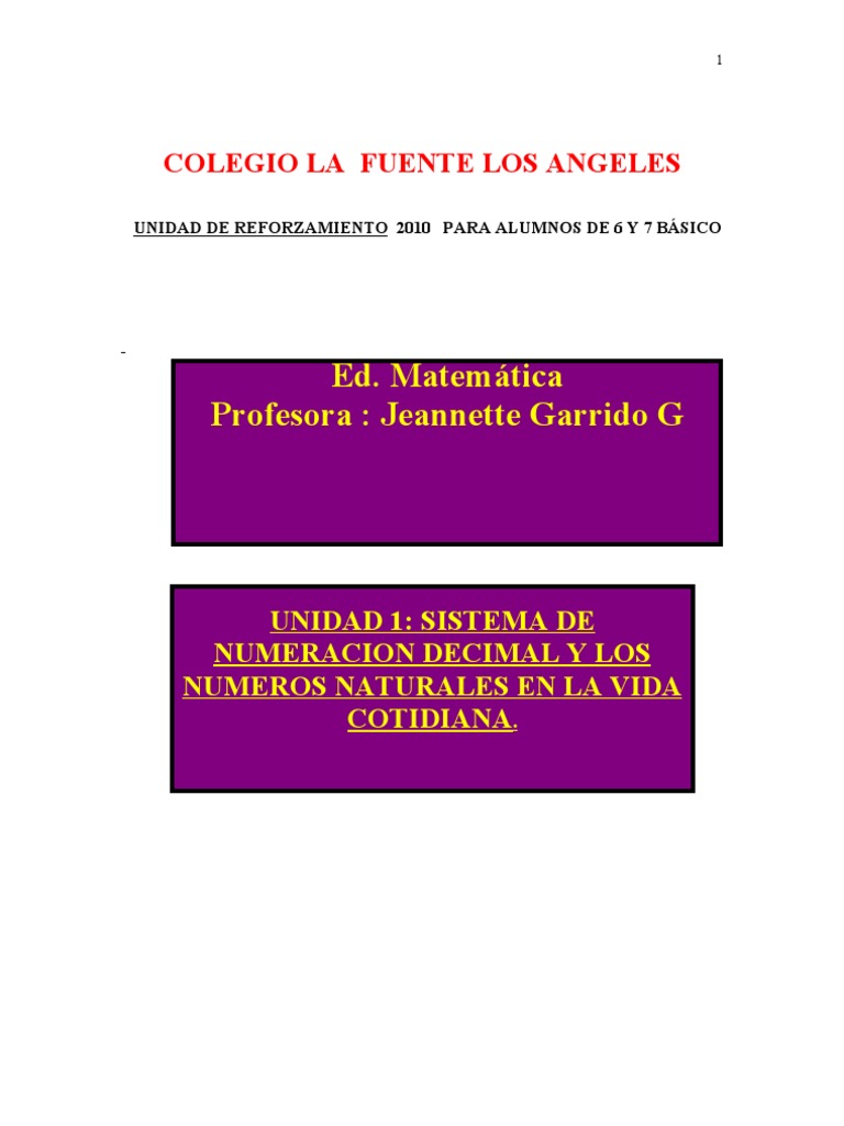 Actividades de Numeración para Sexto Grado | PDF | Sustracción | Decimal