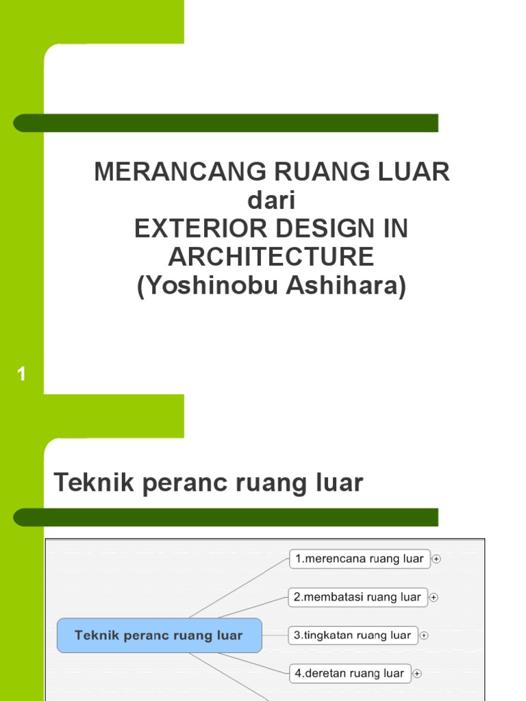 Teknik Perancangan Ruang Luar  Intisari Dari Exterior 