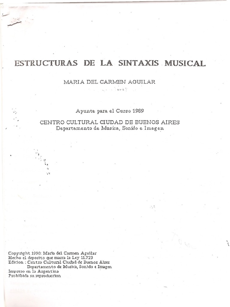 Estructuras de La Sintaxis Musical PDF Entretenimiento (general