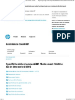 Specifiche Delle Stampanti HP Photosmart C4600 e All-in-One Serie C4700 Assistenza Clienti HP®
