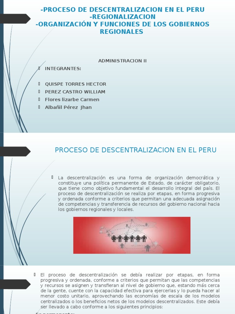 Proceso de Descentralizacion en El Peru | PDF | Gobierno | Perú