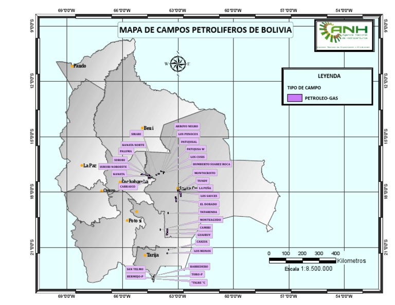 Mapa de Campos Petroleros en Bolivia | PDF