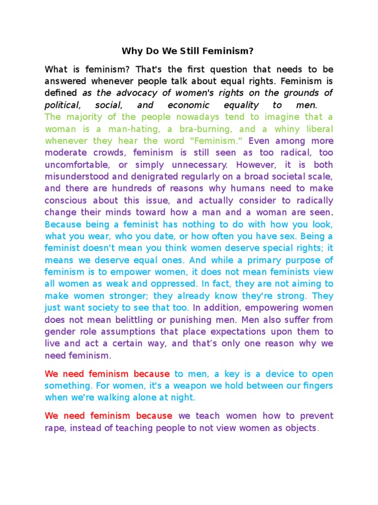 Persuasive Speech Two | PDF | Feminism | Gender Studies