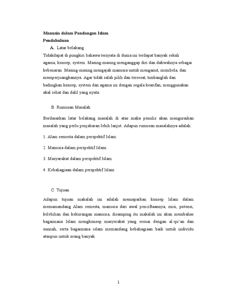Kelompok 02 Alam Manusia Dalam Islam | PDF | Filsafat | Agama ...