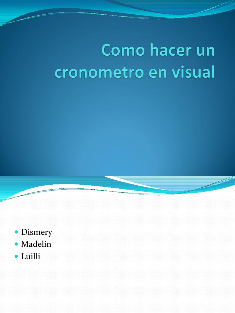 Como Hacer Un Cronometro en Visual Studio PDF Introducciones