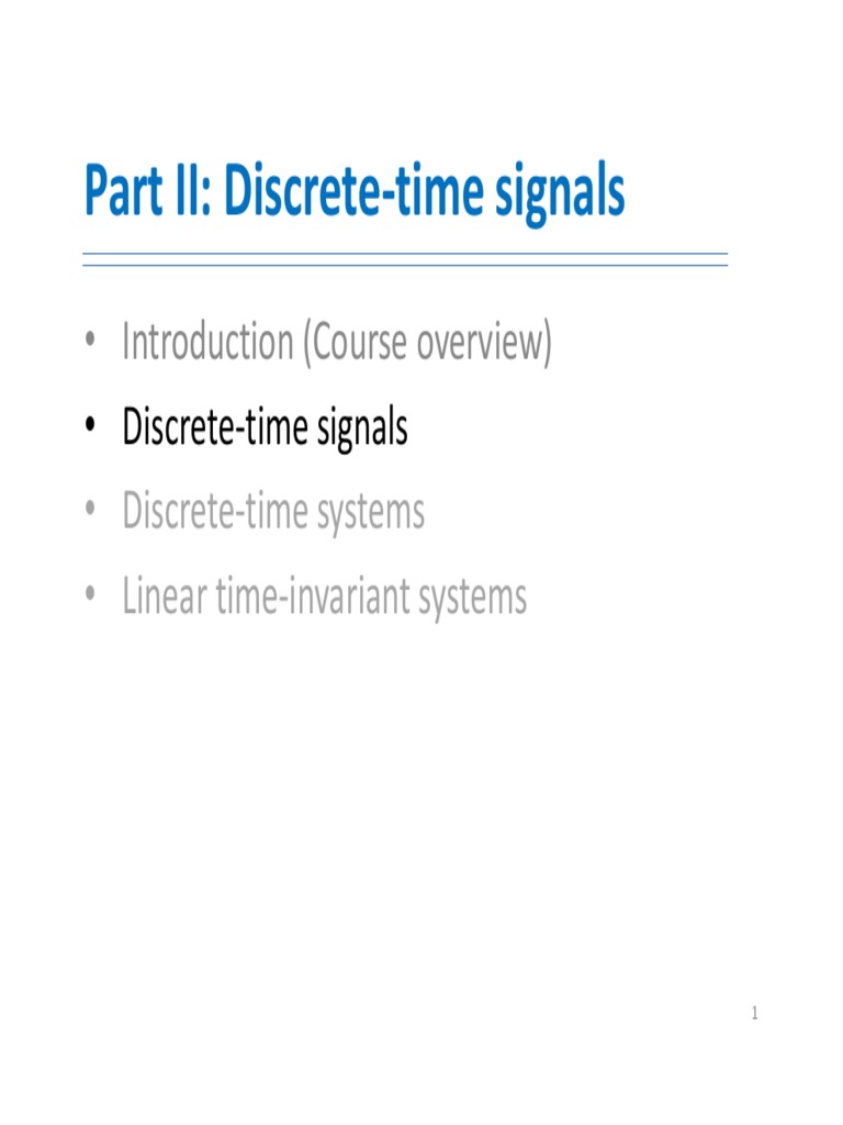 Introduction To Discrete-Time Signals and Systems | PDF