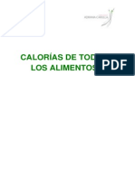 Calorias de Todos Los Alimentos