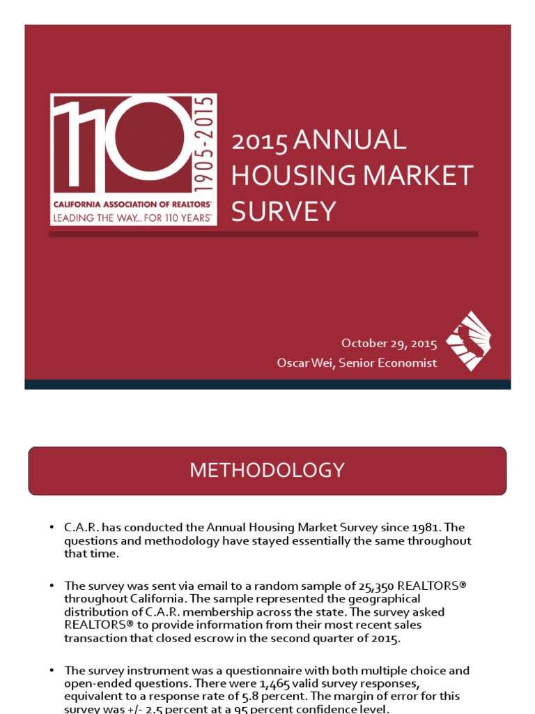 2015 Annual Housing Market Survey | PDF | Real Estate Broker | Real ...