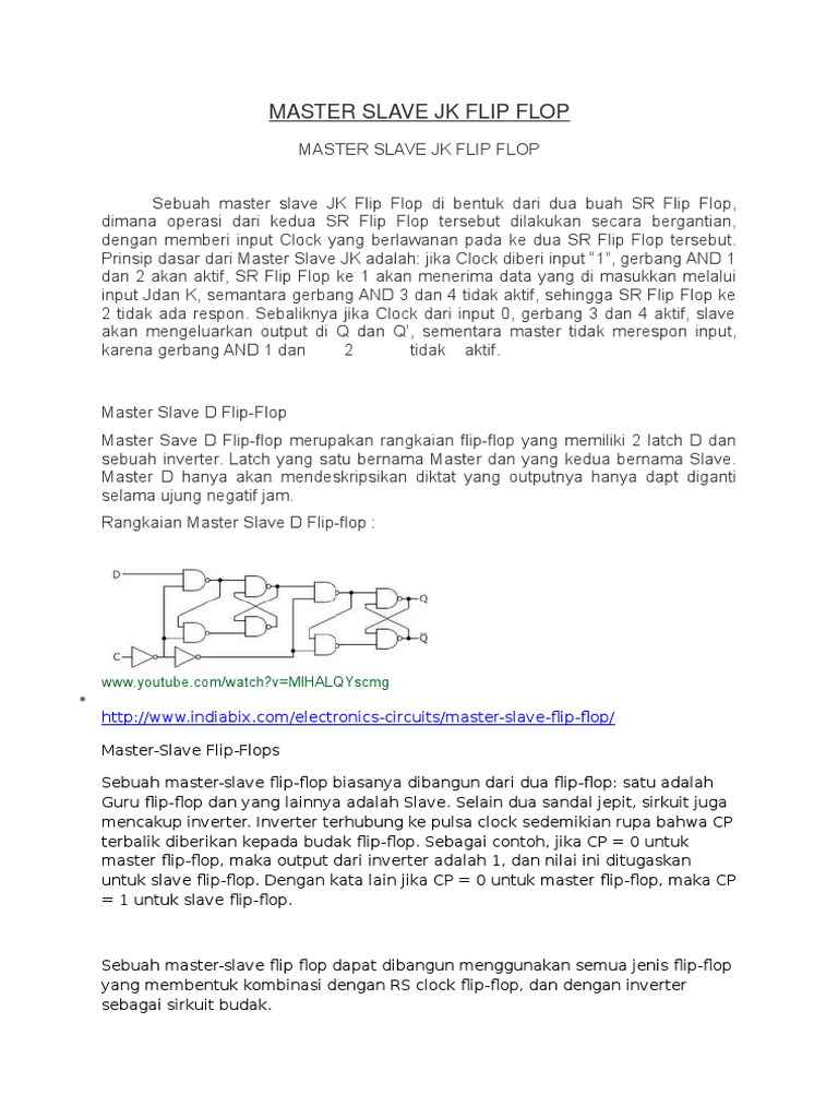 Master Slave JK Flip Flop | PDF image.