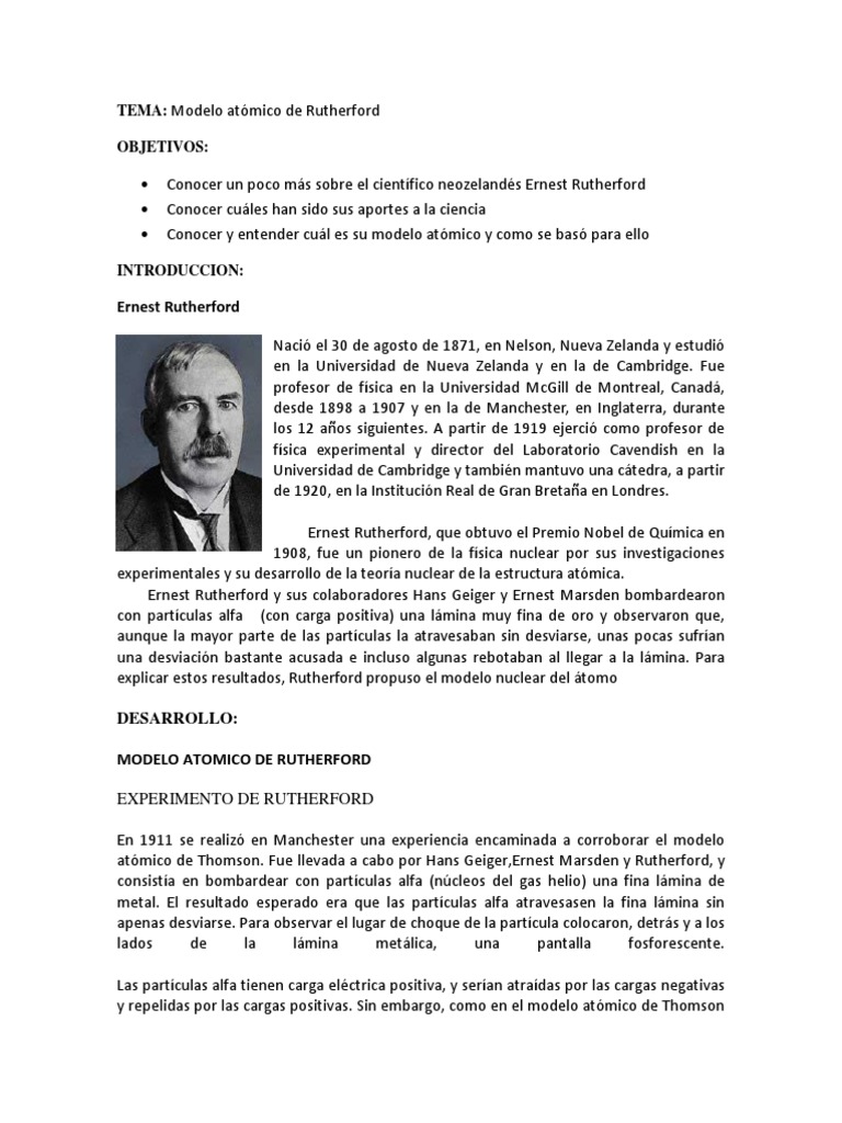 Modelo Atomico De Rutherford Núcleo Atómico átomos