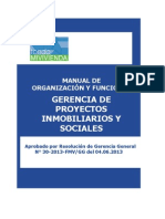 Manual de Organización y Funciones de La Gerencia de Proyectos Inmobiliarios y Sociales