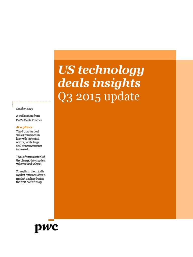 PWC Technology Deals Insights Q3 2015 | PDF | Mergers And Acquisitions ...