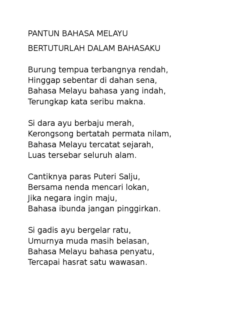 Pantun Bahasa Melayu Pdf
