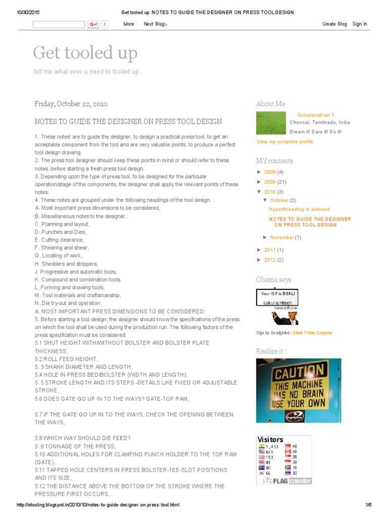 Press Tool Design Guidelines | PDF | Industries | Computing And ...