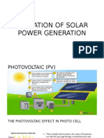 Operation of Solar Power Generation