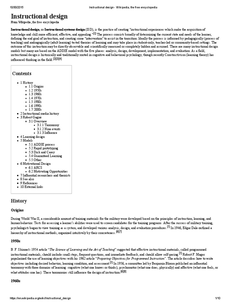 Instructional Design Article | PDF | Instructional Design | Epistemology
