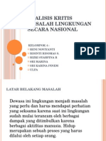 Analisis Kritis Masalah Lingkungan Secara Nasional