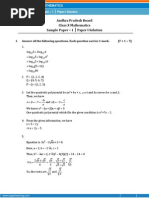 AP - Math Sample Paper-1-Solution For Class 10