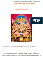 Pancha Mukha Hanumath Kavacham English Meaning - Pancha Mukha Hanumath Kavacham in English Meanings - Pancha Mukha Hanumath Kavacham - Sri Panchamukha Anjaneya Stotram Kavacham