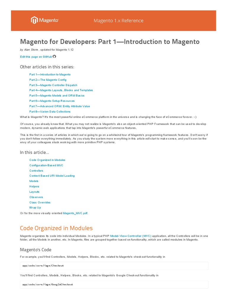 Magento Devs: Intro to Magento | PDF | Magento | Namespace