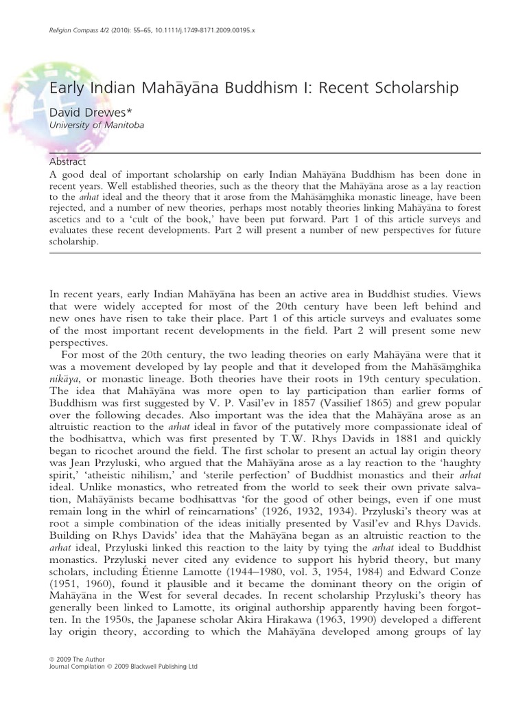 Dawid Drewes Early Indian Mahayana Buddhism I Recent - 