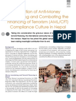 Evolution of Anti-Money  Laundering and Combating the  Financing of Terrorism (AML/CFT)  Compliance Culture in Nepal