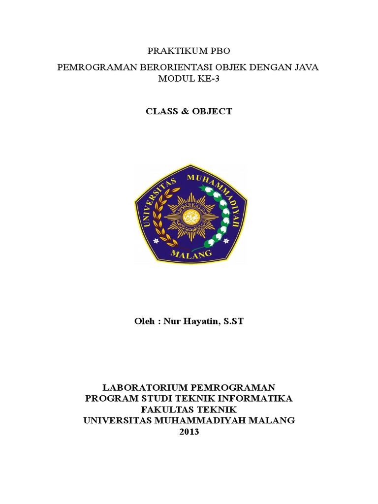 p3 Pbo Class Dan Objek | PDF | Komputer | Teknologi & Rekayasa