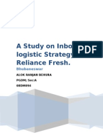 Project On A Study On Inboundlogistic Strategy of Reliance Fresh.