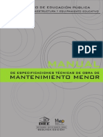 Manual de Especificaciones Tecnicas Obra Mantenimiento Menor 0 PDF