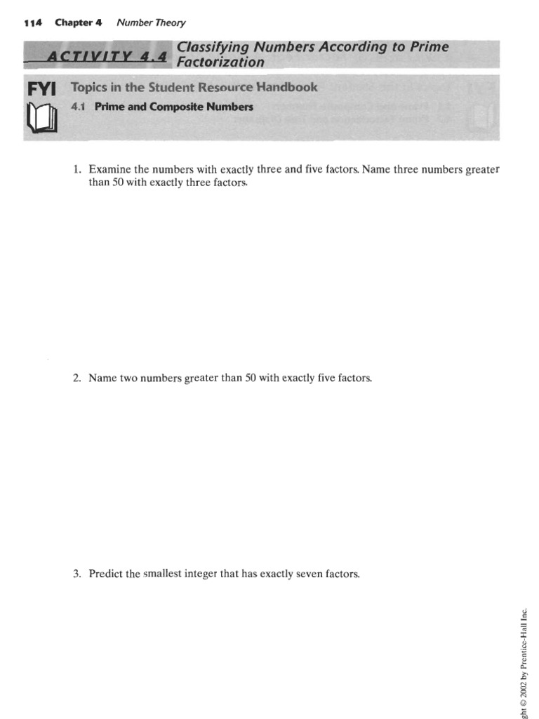 Worksheet Prime Factorization Of 441 prime factorization