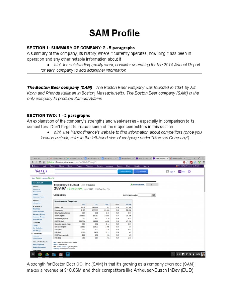 Boston Beer Company Stock Analysis | PDF | Price–Earnings Ratio ...