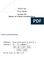 MATH 304 Linear Algebra Matrix of A Linear Transformation