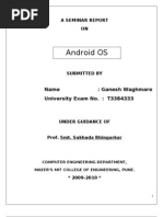 Android OS: Name: Ganesh Waghmare University Exam No.: T3384333