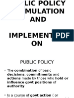Public Policy Formulation and