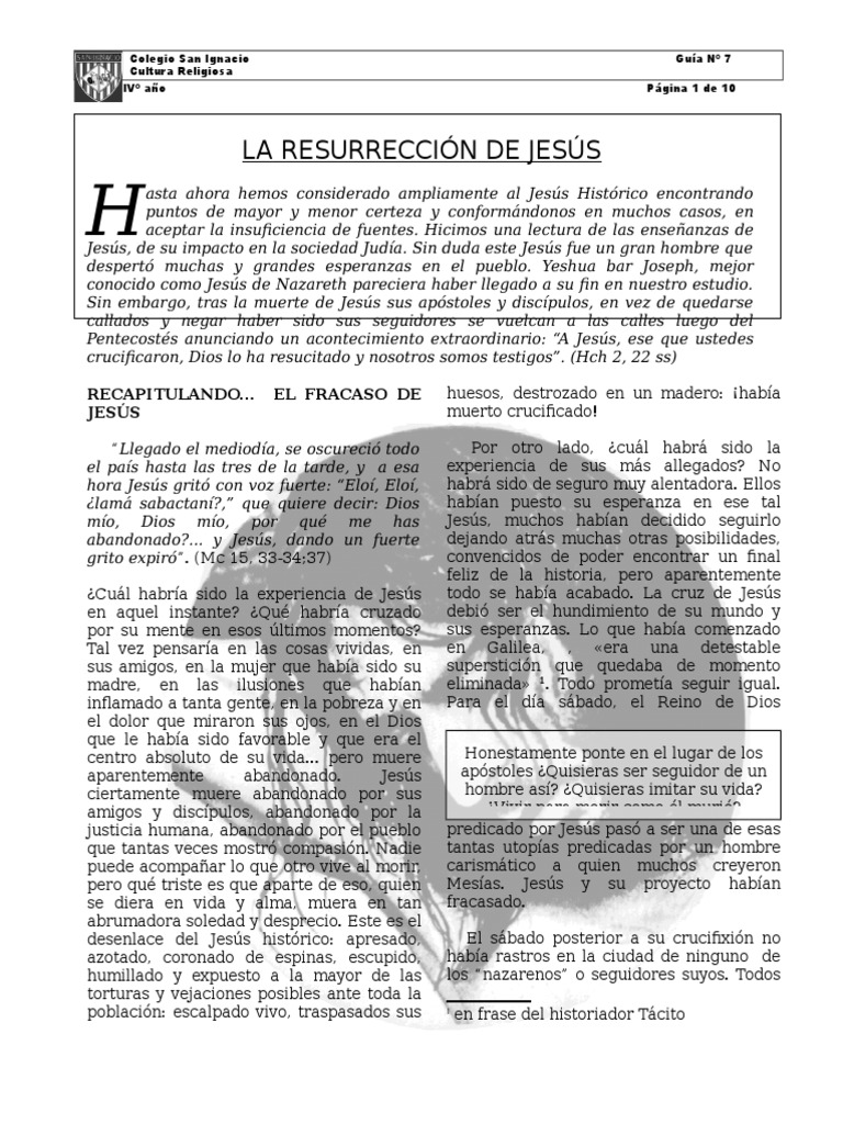 La Resurrección de Jesús: Un Análisis | PDF | La resurrección de Jesús ...