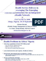 Universal Health Service Delivery in Nigeria: Leveraging The Emerging Telecom Infrastructure For An Integrated Ehealth Network