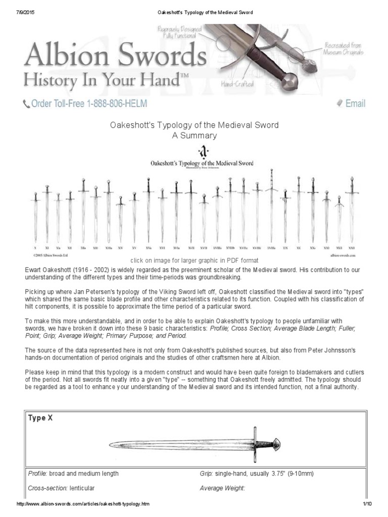 Oakeshott's Typology of The Medieval Sword | PDF | Blade Weapons ...