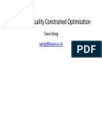 Equality Constrained Optimization Lagrange Multipliers