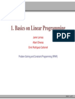 Basics On Linear Programming: Javier Larrosa Albert Oliveras Enric Rodr Iguez-Carbonell