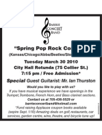"Spring Pop Rock Concert": Tuesday March 30 2010 City Hall Rotunda (75 Collier ST.) 7:15 PM / Free Admission