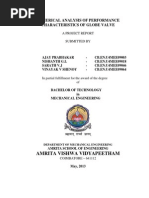 Numerical Analysis of Performance Characteristics of Globe Valve