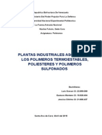 Plantas Industriales Asociadas a Los Polímeros Termoestables