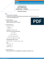 TAMILNADU-Mathematics Sample Paper-1-SOLUTION-Class-10 Question Paper