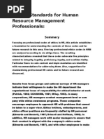 Ethical Standards For Human Resource Management Professionals