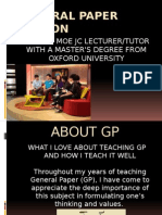 General Paper Tuition: Former Moe JC Lecturer/Tutor With A Master'S Degree From Oxford University