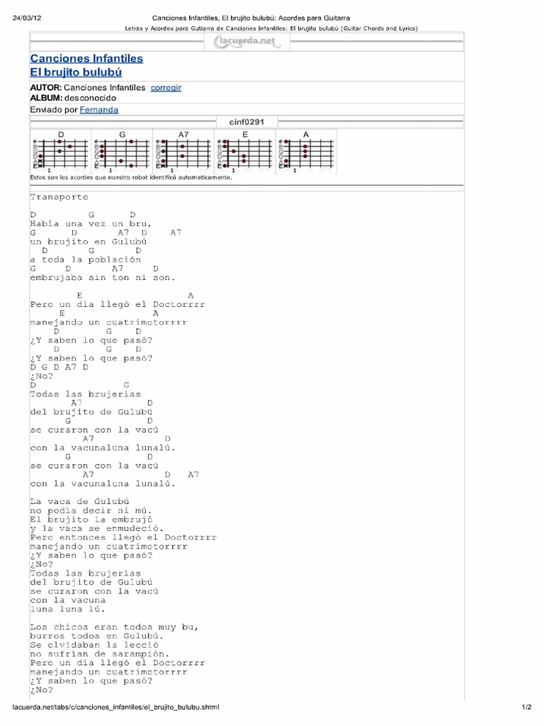 Canciones infantiles acordes