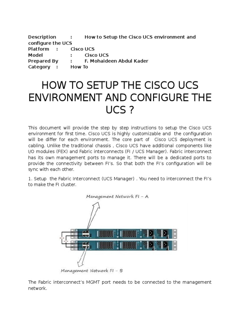 How To Setup The Cisco UCS Environment and Configure The UCS PDF