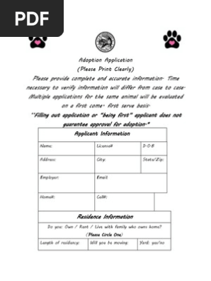 new adoption application