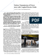Efficient Wireless Transmission of Power Using Resonators With Coupled Electric Fields