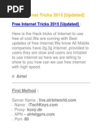 Free Internet Tricks 2015